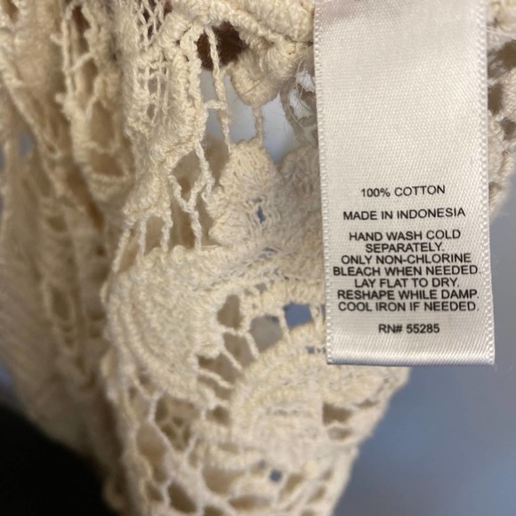 Express Cream Crochet Knit Crop Top - Picture 5 of 5